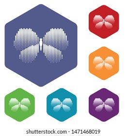 Abstract butterfly icon in simple style isolated on white background. Insect symbol