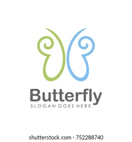 Abstract Butterfly illustration  logo design  template vector