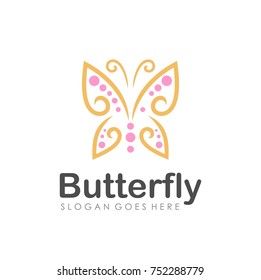 Abstract Butterfly illustration  logo design  template vector