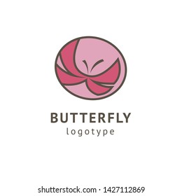 Abstract Butterfly illustration. Manicure, styling, haircut, makeup, stylist, fashion logo design. Model agency, Women's beauty salon, massage, cosmetic vector logotype template.