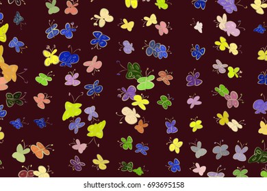 Abstract butterfly illustrations background. Cartoon style vector graphic.