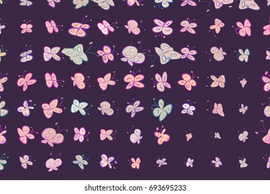 Abstract butterfly illustrations background. Cartoon style vector graphic.