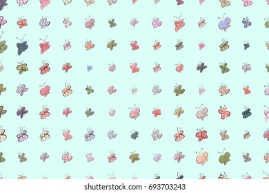Abstract butterfly illustrations background. Cartoon style vector graphic.