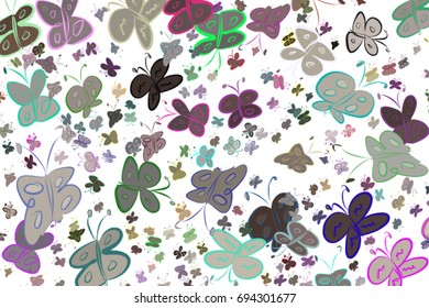 Abstract butterfly illustrations background. Cartoon style vector graphic.