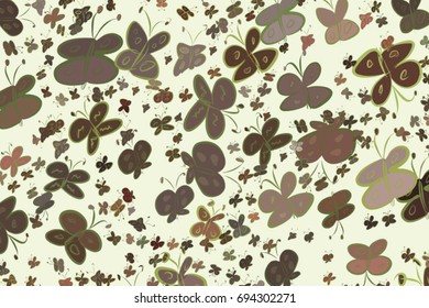 Abstract butterfly illustrations background. Cartoon style vector graphic.