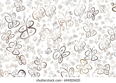 Abstract butterfly illustrations background. Cartoon style vector graphic.