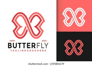 Abstract Butterfly Infinity Logo Design, brand identity logos vector, modern logo, Logo Designs Vector Illustration Template