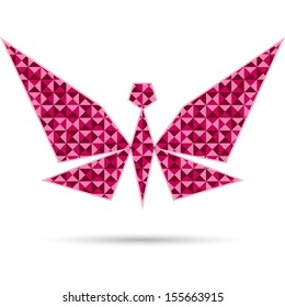 Abstract butterfly isolated on white background. Polygonal design