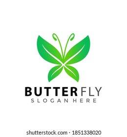 Resumen Ilustración vectorial del logotipo de la hoja de mariposa