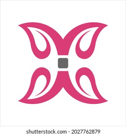 Abstract butterfly leaf simple vector. simple geometric logo designs illustration