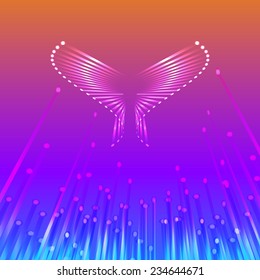 Abstract butterfly with light background, Vector idea concept