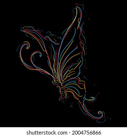 ilustración vectorial de líneas de mariposa abstractas