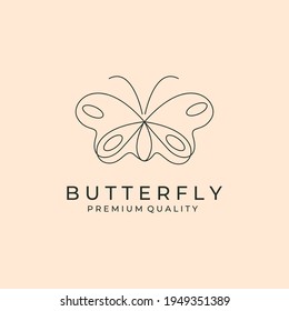 abstract butterfly line logo vector symbol illustration design