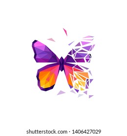 Abstract Butterfly Logo design Inspiration. Geometric Logo Design.