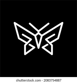 abstract butterfly logo design in line geometric art style. luxury minimal butterfly linear vector art.