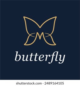 Abstract butterfly logo design. Abstract M logo. Suitable for beauty, salon, spa and skin care.