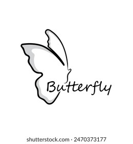 abstract Butterfly Logo design with slogan template