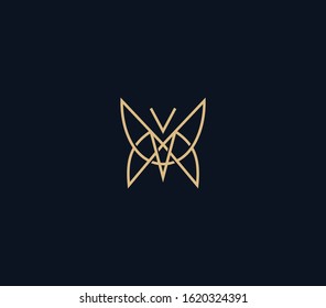 abstract butterfly logo design template , line art logo illustrations