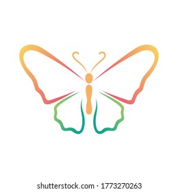 Plantilla de diseño del logotipo de mariposa abstracta