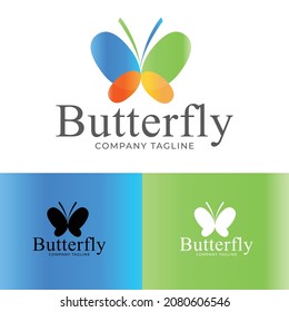 Abstract Butterfly logo design template