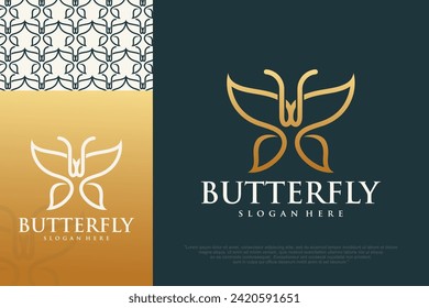 Plantilla de diseño de logotipo de mariposa abstracta. Ilustración del vector.
