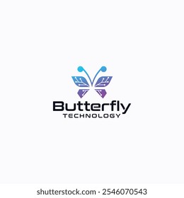 Abstract  butterfly logo design template and emblem, technology butterfly logo