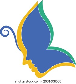 vector de diseño de logotipo de mariposa abstracta 