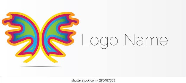 Abstract butterfly logo design. Vector illustration icon