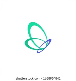 abstract butterfly logo ellipses modern
