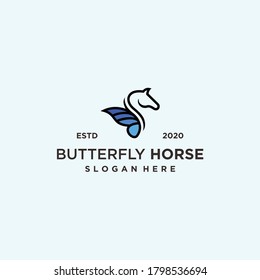 abstract butterfly logo. horse icon