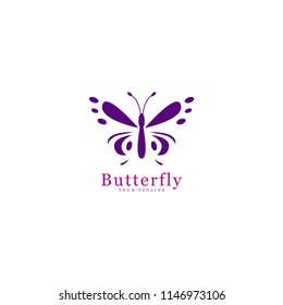 abstract butterfly logo, icon template