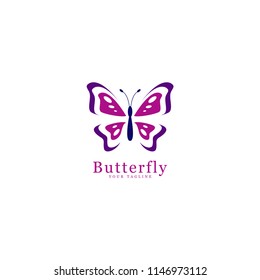 abstract butterfly logo, icon template