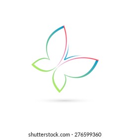 Abstract butterfly logo. Isolated on white background. Vector illustration, eps 10.