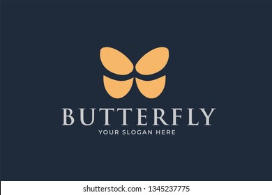 Abstract butterfly logo. Minimalistic Creative logo design. Simple symbol