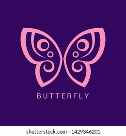 Abstract Butterfly logo template. Awesome logo for beauty, fashion, women