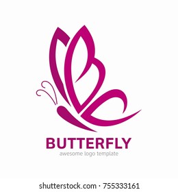 Abstract Butterfly logo template. Awesome logo for beauty, fashion, women.
