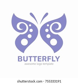 Abstract Butterfly logo template. Awesome logo for beauty, fashion, women.