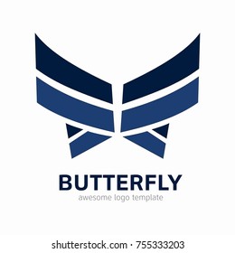 Abstract Butterfly logo template. Awesome logo for beauty, fashion, women.
