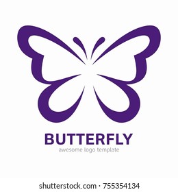 
Abstract Butterfly logo template. Awesome logo for beauty, fashion, women. 
