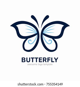 
Abstract Butterfly logo template. Awesome logo for beauty, fashion, women. 
