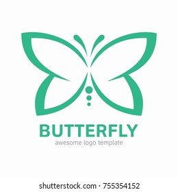 
Abstract Butterfly logo template. Awesome logo for beauty, fashion, women. 
