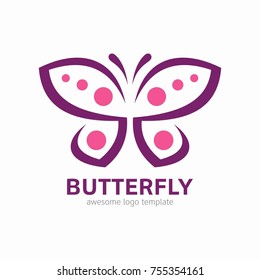 
Abstract Butterfly logo template. Awesome logo for beauty, fashion, women. 
