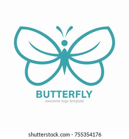 
Abstract Butterfly logo template. Awesome logo for beauty, fashion, women. 
