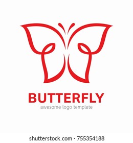 
Abstract Butterfly logo template. Awesome logo for beauty, fashion, women. 
