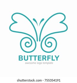 
Abstract Butterfly logo template. Awesome logo for beauty, fashion, women. 
