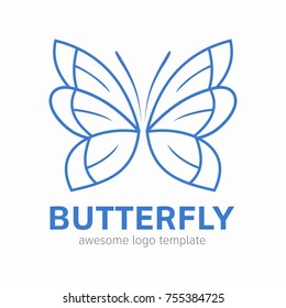 
Abstract Butterfly logo template. Awesome logo for beauty, fashion, women. 