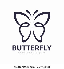 Abstract Butterfly logo template. Awesome logo for beauty, fashion, women.