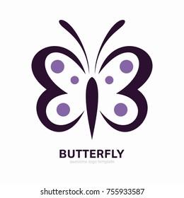 Abstract Butterfly logo template. Awesome logo for beauty, fashion, women.