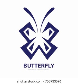 Abstract Butterfly logo template. Awesome logo for beauty, fashion, women.