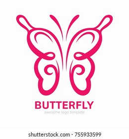 Abstract Butterfly logo template. Awesome logo for beauty, fashion, women.